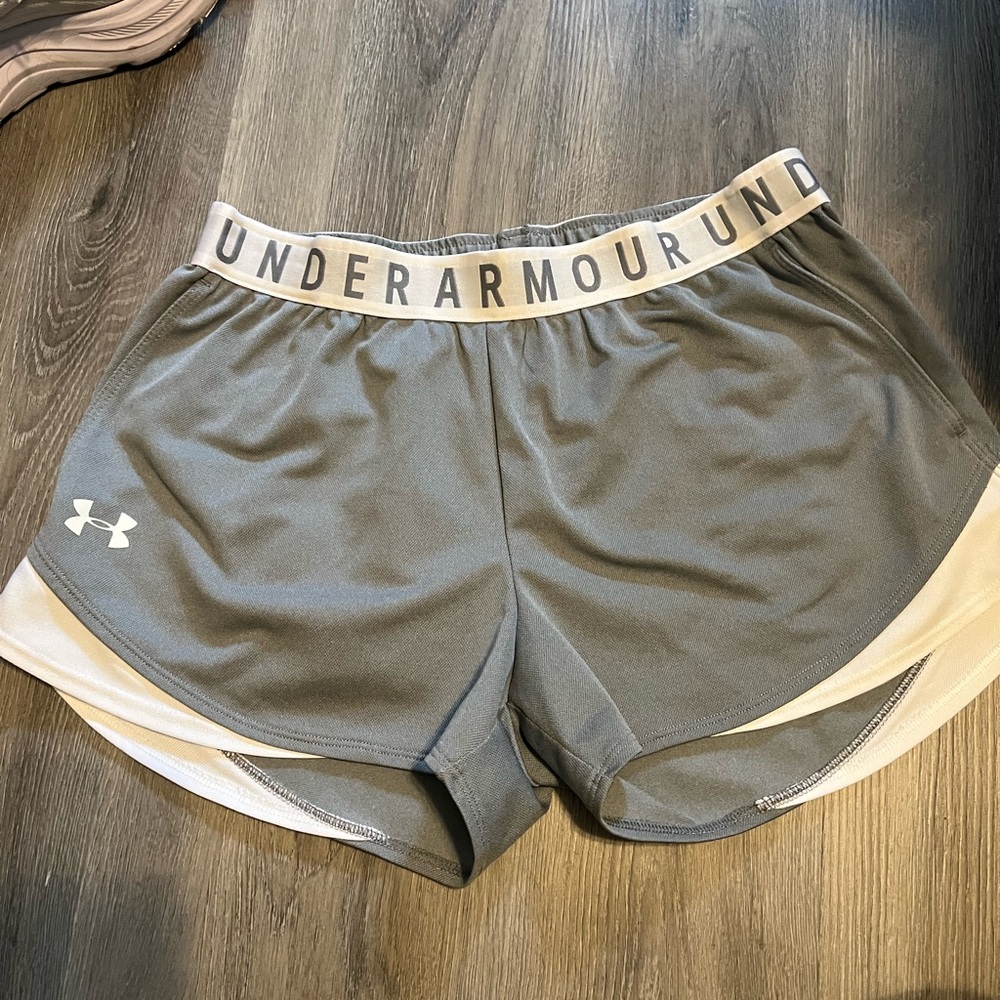 Under Armour Women's Athletic Gray and White Shorts